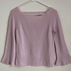 LOFT Bell Sleeve Pink Sweater | Size: Small